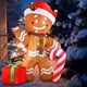 thumbnail image 2 of Gorro de jengibre navideño con decoración inflable de 2,4 m, de Joiedomi, 2 of 12