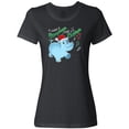 thumbnail image 3 of Inktastic I Want a Hippopotamus for Christmas Hippo in Santa Hat Women's T-Shirt, 3 of 5