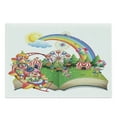 thumbnail image 1 of Ferris Wheel Cutting Board, Dreamy Fun Circus Amusement Park with Rainbows and Clowns in a Book Cartoon, Decorative Tempered Glass Cutting and Serving Board, in 3 Sizes, by Ambesonne, 1 of 2