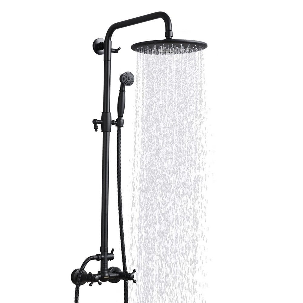 Proox Rainfall Showerhead Wall Mounted Bath Hand Shower System with Adjustable Slide Bar
