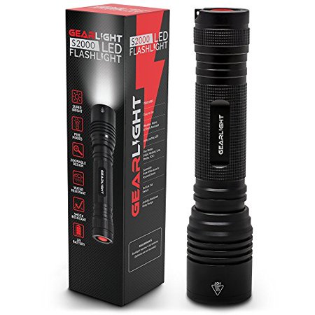 GearLight High-Powered LED Flashlight S2000 - Brightest High Lumen Light with 5 Modes, Zoomable, and Water Resistant I Powerful Camping...