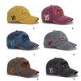 thumbnail image 1 of facefd Baseball Cap Snapbacks Hat Summer Headwear Men Retro Style Letter Washed Unisex Craftsmanship Breathable Spring Navy Blue, 1 of 6