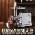 thumbnail image 5 of Weston Electric Meat Grinder & Sausage Stuffer, #12 750 Watt, 1 HP Motor, Grinds 4 lbs Per Minute, Includes Stainless Steel Grinding Plates, Die-Cast Aluminum, 5 of 8