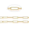 thumbnail image 3 of 1 m 3.28 Feet Soldered Brass Paperclip Chains Drawn Elongated Cable Chains Cadmium Free Lead Free Long-Lasting Plated Real 18K golden Plated 14x4.5x1mm, 3 of 8