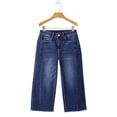 thumbnail image 5 of Women's High Waisted Jeans Pants Summer Casual Elastic Waist Stretchy Capri Pants with Pockets by Yigetop Dark blue M, 5 of 7