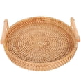 thumbnail image 4 of Round Woven Tray for Serving Fruit Snacks or as Coffee Table Tray 1 Set, 4 of 9