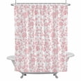 thumbnail image 2 of Pastoral Flowers Shower Curtain for Bathroom Decor, Vintage Red Flower Farmhouse Plant Waterproof Fabric Shower Curtain, 48"x72" Set with 12 Hooks, 2 of 9