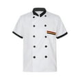 thumbnail image 1 of MSemis Unisex Chef Jacket Men's Chef Coat Short Sleeve Restaurant Kitchen Chef Uniform 0252#White L, 1 of 5