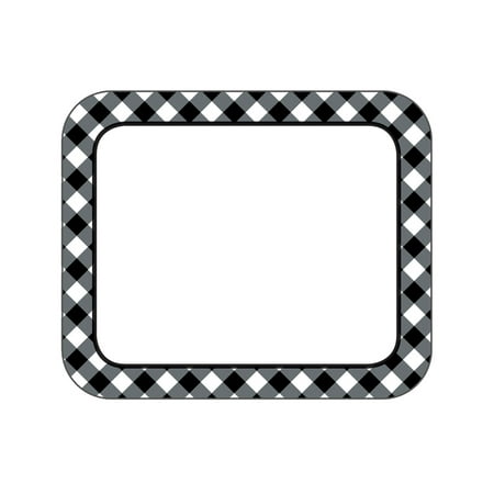 Woodland Whimsy Black & White Gingham Name Tags by