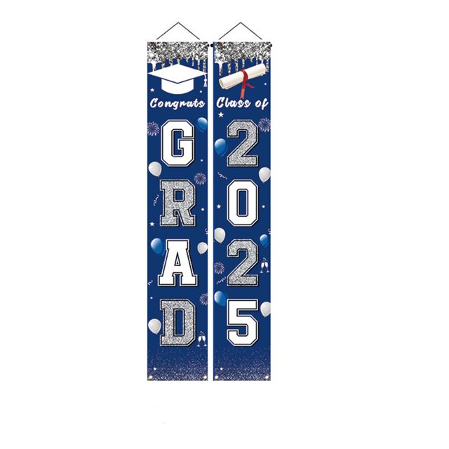 Hxlamzoo Graduation Season Theme Banner 2025 - Door Hanging Decor with GRAD Letters & Year Numbers for Parties, School Gates, Home Decoration - Weatherproof Outdoor Celebration Banner