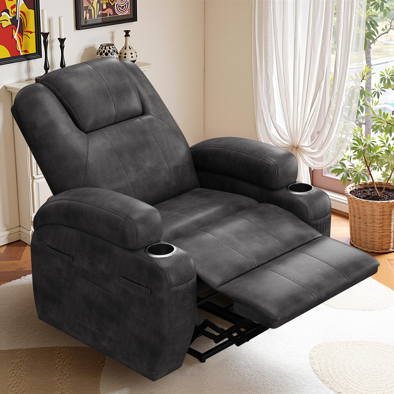 Vineego power lift recliner chairs massage Single sofa chair with cup holder for elderly,Black