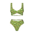 thumbnail image 4 of Daiia Cute Green Frog Women's Bikini Set Two Piece Swimsuit High Waisted Bikini Adjustable Straps Bikini Perfect for Beach, Pool, and Summer Vacation-Medium, 4 of 9