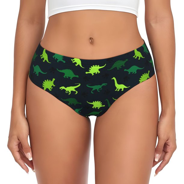 Fotbe Dinosaurs Calzones Estampados para Mujer – Ropa Interior de Algodón, Cómoda, Suave y Elástica-Medium