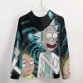 thumbnail image 5 of Rick And Morty Zip Up Hoodies Unisex Realistic 3D Print Sweatshirt Long Sleeve Hooded Jacket Coat 2XL, 5 of 8
