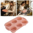 thumbnail image 2 of 6-Cup Muffin Pan Non-Stick Cupcake Tray Heat Resistant Bakeware Food-Grade Silicone Baking Mold for Oven Freezer Microwave Dishwasher 11."Ã7.09"Ã1.57", 2 of 5