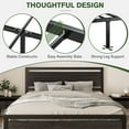 thumbnail image 3 of Einfach Full Size Metal Platform Bed Frame with Wooden Headboard & Footboard, Black Oak, 3 of 6