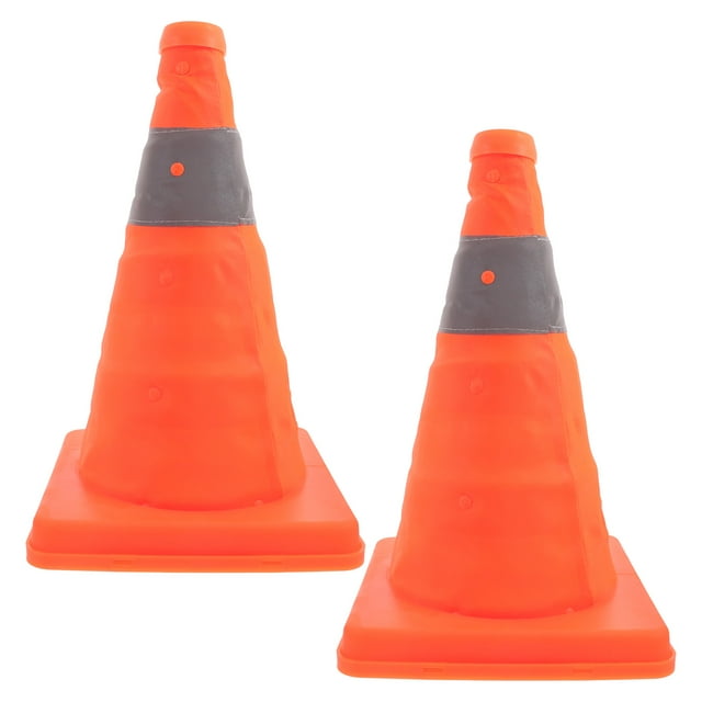 2 Pcs Cône de Sécurité Routière Pliable pour Parkings Contrôle de la Circulation Sécurité Routière
