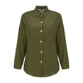 thumbnail image 6 of ManxiVoo Womens Spring Summer Long Sleeve Shirt Breathable Loose Fit Top for Casual and Office Wear M Size Green, 6 of 9