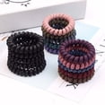 thumbnail image 4 of Elastic Hair Accessories Frosted Color Girl Ponytail Holder Big Telephone Wire Rubber Bands Hairbands Hair Rope Hair Ties MULTICOLOR, 4 of 8