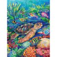 thumbnail image 1 of Pintura de diamante (DE6755) Tortuga marina Pared de diamantes de imitación redonda completa 45x60cm Hugtrwg Para estrenar, 1 of 1
