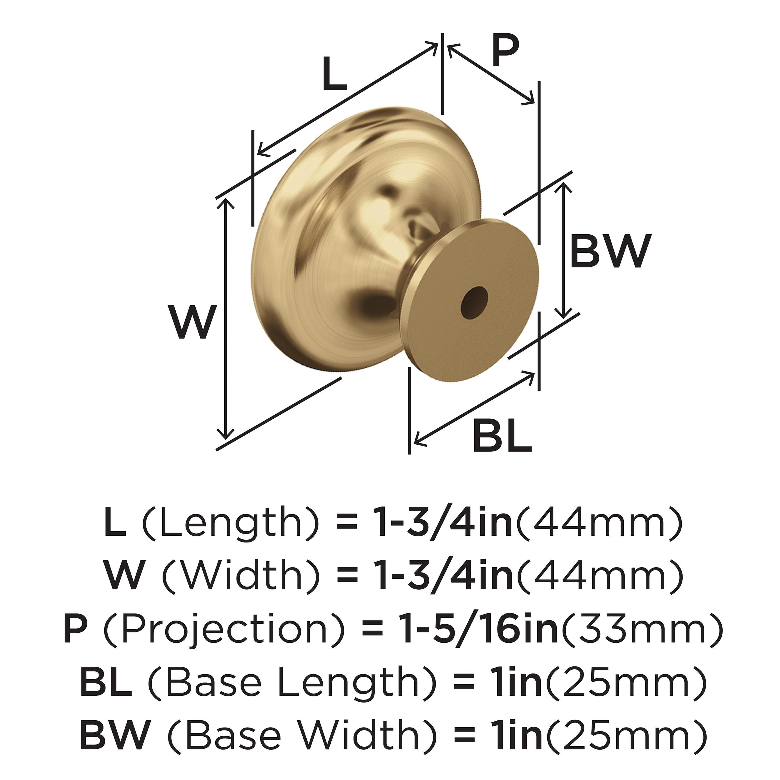 Amerock Inspirations 1-3/4 inch (44mm) Diameter Champagne Bronze Cabinet or Furniture Knob, 10 Pack