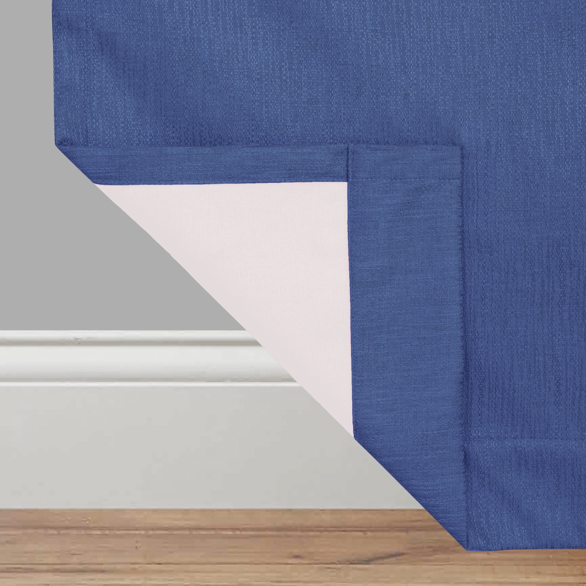 Eclipse Draft Stopper Room Darkening Fleece Lined Rod Pocket, Single Curtain Panel, Blue Midnight, 42" W x 95" L
