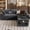 Dark Gray, variant on 85" Modular Sectional Sleeper Sofa with Pull Out Bed, 5 Seat Chenille L Shaped Couch with USB Ports|Cup Holders|Side Table|Storage Loveseat, Tool Free Assembly, Green