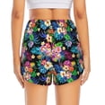thumbnail image 4 of Uemuo Colorful Flowers Pattern Women's Athletic Shorts High Waisted Running Shorts with Liner Pockets Gym Elastic Workout Shorts-Small, 4 of 9