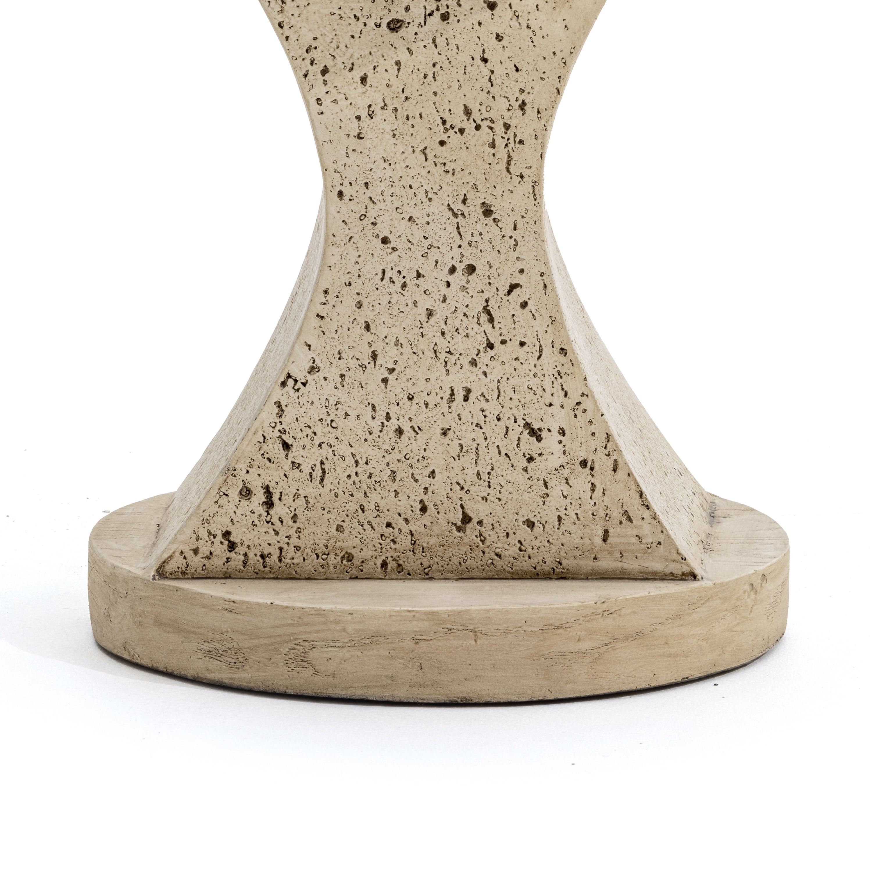 Hourglass MGO Side Table–Waterproof, Fireproof, Sturdy & Textured–No Assembly Required，Sahara Oak Travertine