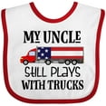 thumbnail image 3 of Inktastic My Uncle Still Plays with Trucks Boys or Girls Baby Bib, 3 of 4