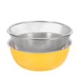 thumbnail image 4 of Kitchen Drain Basket Stainless Steel Colander For Washing Vegetable Fruits Rice Ideal For Households And Cooks 19.00X19.00X7.50CM Food Washing 2Pcs, 4 of 5