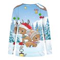 thumbnail image 4 of EGNMCR Chandails en Molleton à Capuche pour Femmes, Chandails en Molleton pour Femmes, Hauts Décontractés Mode pour Femmes Manches Longues Imprimé de Noël Col Rond Couverture Chandail Chandails en Molleton Women Blouse, 4 of 4
