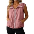thumbnail image 2 of Neewe Women's Sleeveless Zip Up Hoodies Casual Loose Fit Sweatshirts Lightweight Jackets Vest with Pockets, 2 of 8