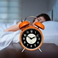 thumbnail image 4 of ni reloj despertador analógico con retroilunación , funciona , silencioso, sin tictac para Hotel, decoración del hogar, oficina, naranja Baoblaze Reloj de escritorio, 4 of 7