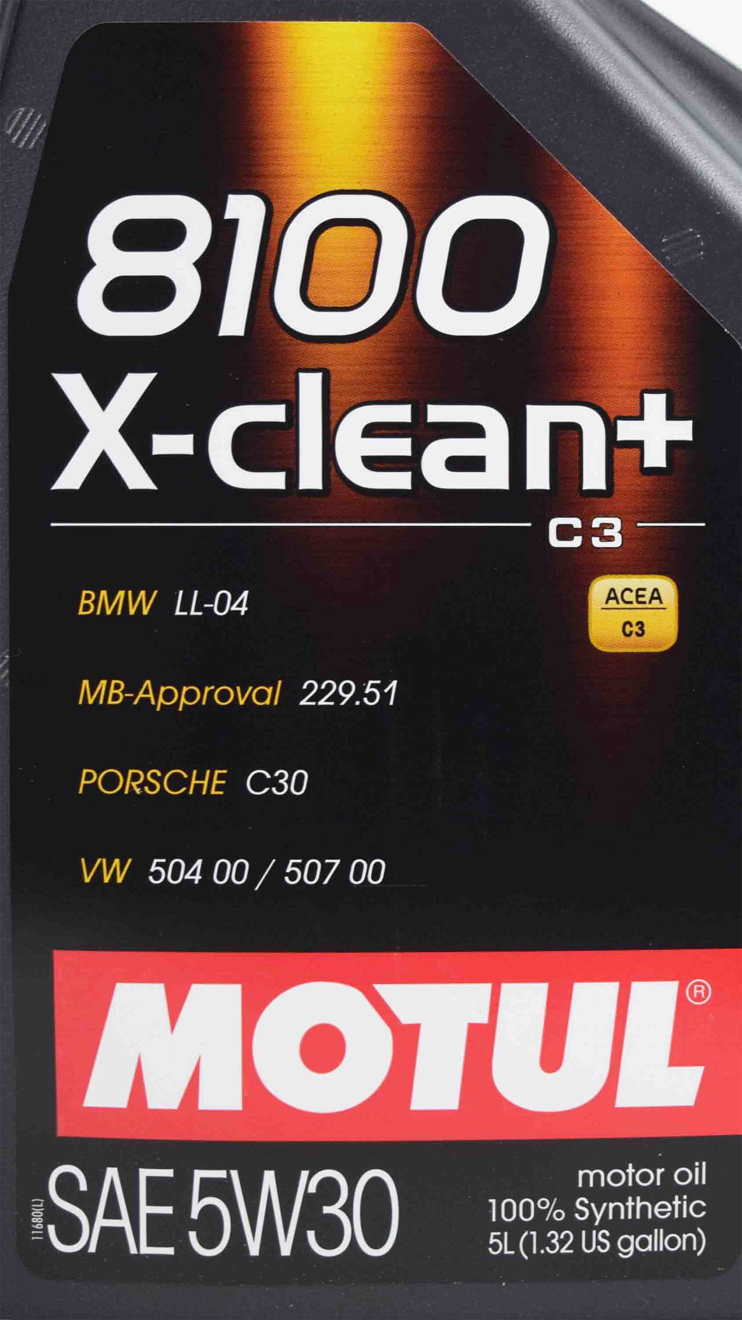 Motul 106377 8100 X-Clean Plus 5W30 Motor Oil 5W-30 - 5 Liters - 4 Pack