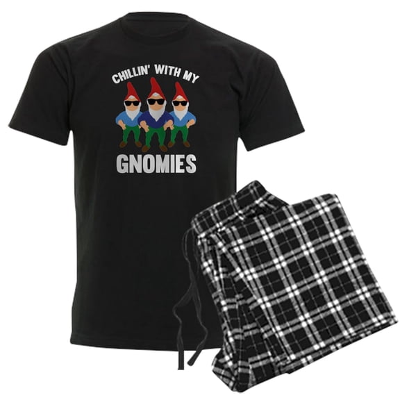 CafePress - Chillin' With My Gnomies Men's Dark Pajamas - Men's Dark Loose Fit Cotton Pajama Set