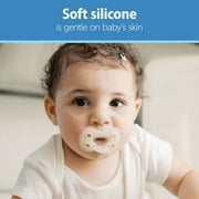 Dr. Browns Advantage One-Piece Silicone Baby Pacifier, Fully Symmetrical, Neutral, 0-6M, 3 Pack