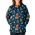 thumbnail image 4 of Hearthz Lightweight Scrub Jacket for Women Christmas Snap Front Nurse Uniforms Funny Xmas Warm Up Long Sleeve Women Scrubs Top S-5XL, 4 of 6