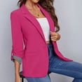 thumbnail image 1 of Blazer De Color Sólido para Mujer,Blazer De Mujer con Puños A Rayas, Blazer Informal para Mujer, Chaqueta De Solapa De Manga Larga, Tecnología De Vanguardia, 1 of 5