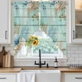 thumbnail image 6 of Teal Beach Coastal Swag Curtains for Kitchen/Bedroom/Living Room, Summer Nautical Coral Shell Botanical Vintage Scalloped Curtains 63 Inch Long, Window Swag Topper Curtains Valances 2 Panels 36"x63", 6 of 8