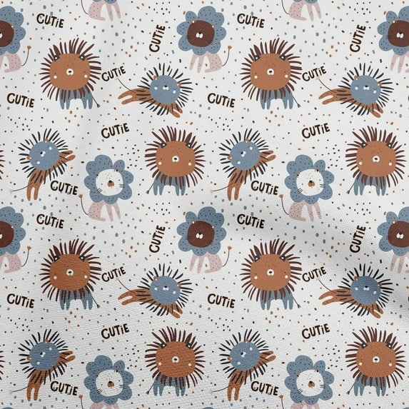 oneOone Cotton Flex Brown Fabric Kids Cutie Animal Sewing Craft Projects Fabric Prints By Yard 40 Inch Wide