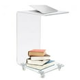 thumbnail image 4 of Modern C-Shape Sofa Side Table Tea End Table Clear Acrylic Coffee Desk, 4 of 12