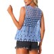 thumbnail image 3 of INSPIRAR CHIC Chaleco sin mangas de frente abierto para mujer, con calados de ganchillo, M Azul, 3 of 5