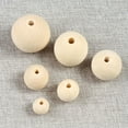 thumbnail image 2 of EOEMY 10 Natural Untreated Plain Large Round Wood Beads 28mm~Wooden Beads, 2 of 9