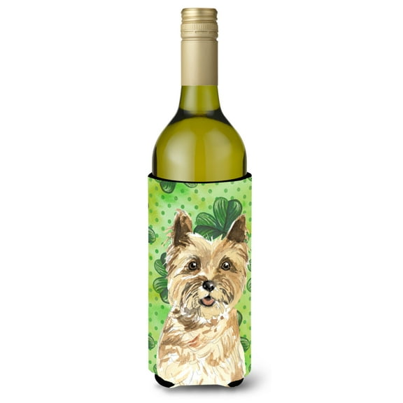 Carolines Treasures CK1809LITERK Shamrocks Cairn Terrier Wine Bottle Beverge Insulator Hugger  Wine Bottle multicolor