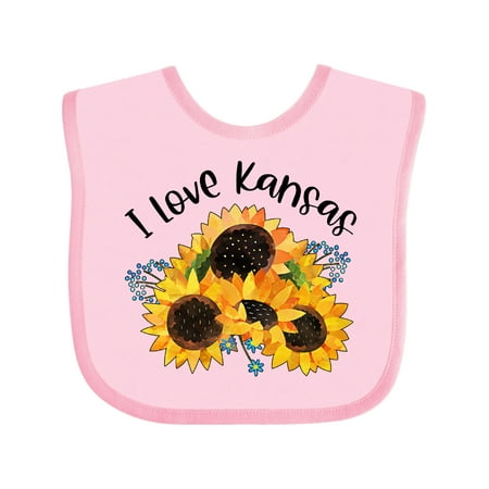 

Inktastic I Love Kansas with Sunflowers Gift Baby Boy or Baby Girl Bib