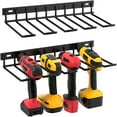 thumbnail image 3 of 1 Tier 4 Slot Tool Rack Tool Organizer Power Tool Storage Organizer Rack Wall Mounted Tool Rack for Cordless Drills and Power Tool Storage Rack Garage Storage and Organization of Electric Drills, 3 of 8