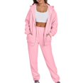thumbnail image 4 of Women's Two Piece Athletic Set Zipper Front Hoodie And Elastic Waist Joggers Breathable Fabric Comfortable Wear, 4 of 9