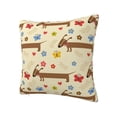 thumbnail image 2 of Wukai Dachshund Dog And Flower Premium Polyester Fleece Pillow Covers with Hidden Zipper Closure,Luxuriously Soft and Durable-12"x12", 2 of 7