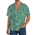 thumbnail image 2 of Picia Mushrooms and Flowers Men's Linen Shirts Short Sleeve Cuban Beach Shirts Casual Shirts Button Down Shirt for Men Beach Summer Wedding Shirt-3X-Large, 2 of 7